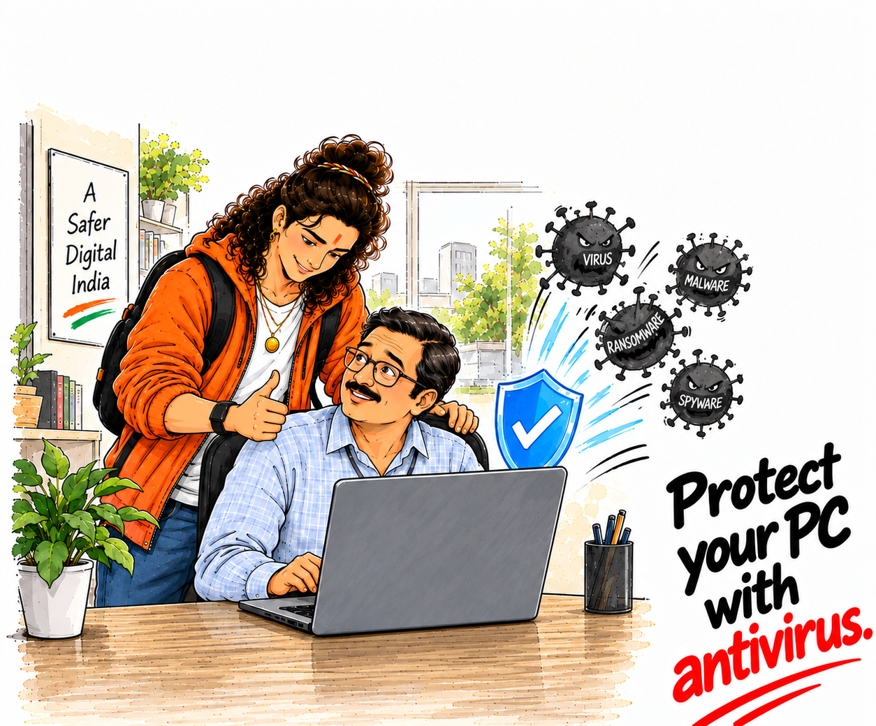 RAM Antivirus protecting a computer from cyber threats